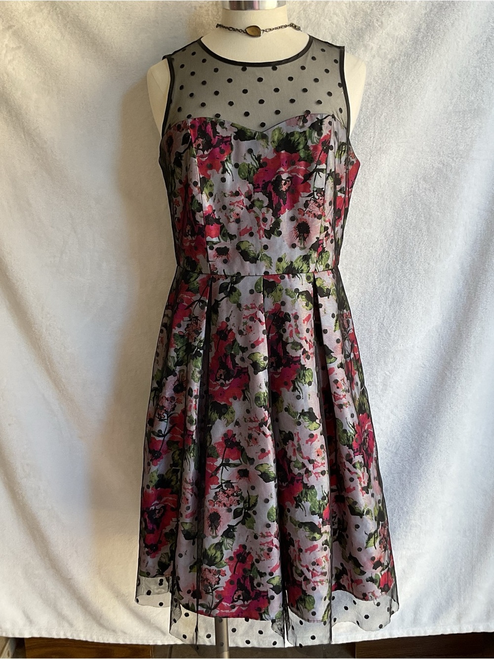 Studio One New York Floral Lace Sleeveless Fit & Flare Dress Womens 6